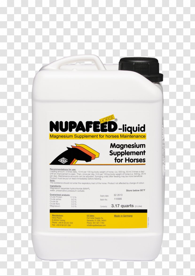 Liquid Nupafeed® USA Magnesium Aspartate Syringe - Daily Supplies Transparent PNG
