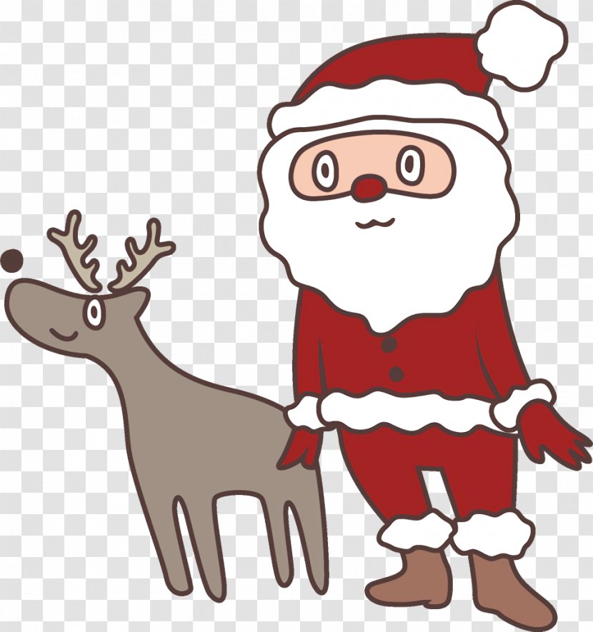 Santa Claus - Reindeer - Hand Transparent PNG