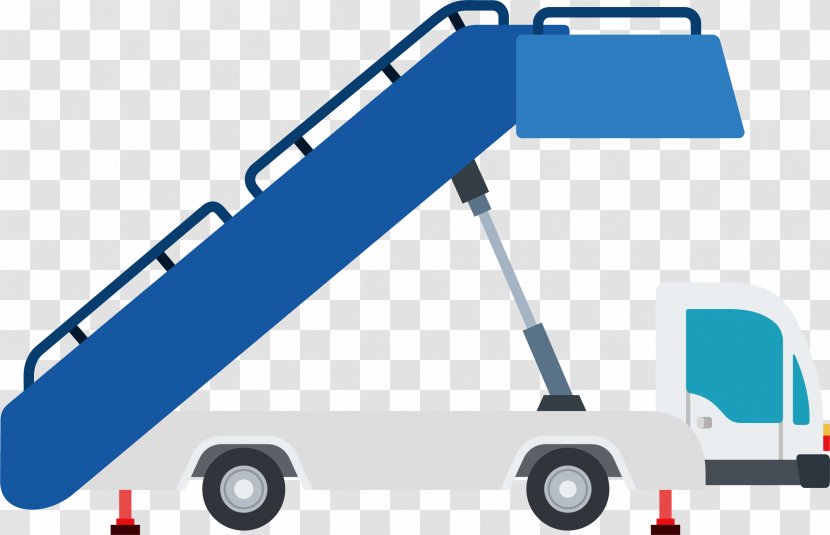 Airplane Car Airport Illustration - Mode Of Transport - Blue Truck Vector Transparent PNG