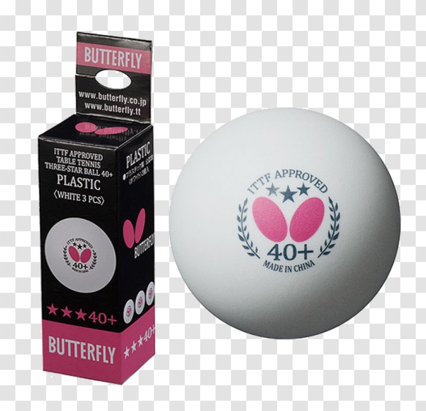 World Table Tennis Championships Butterfly Ping Pong Balls - Magenta Transparent PNG