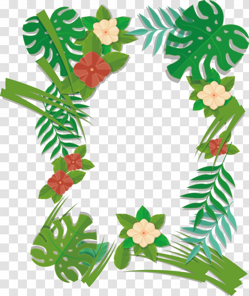 Plant Leaf Euclidean Vector - Pattern - Green Summer Borders Transparent PNG