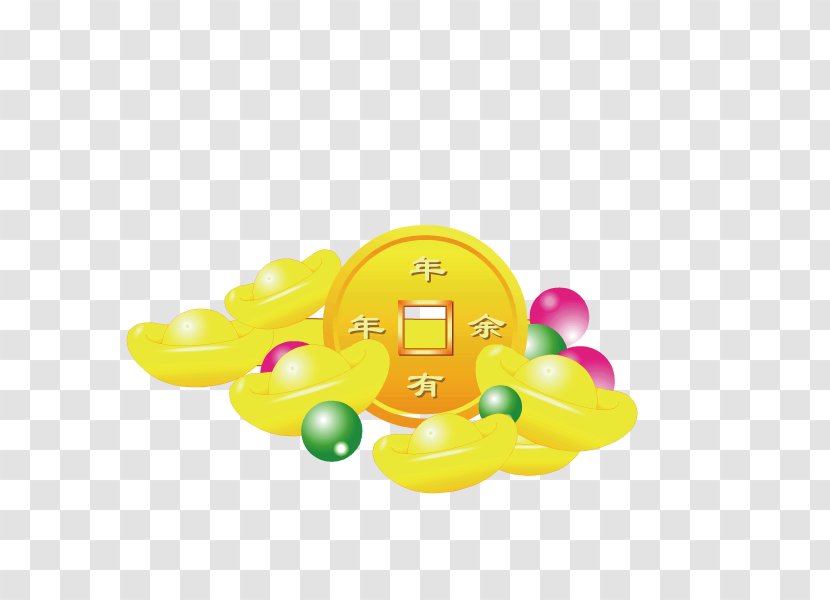 U5143u5b9d Gold Chinese New Year - Cartoon - Year,coin,New Year's Transparent PNG