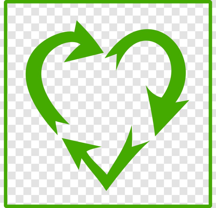 Recycling Symbol Heart Sticker Clip Art - Grass - Icon Transparent PNG