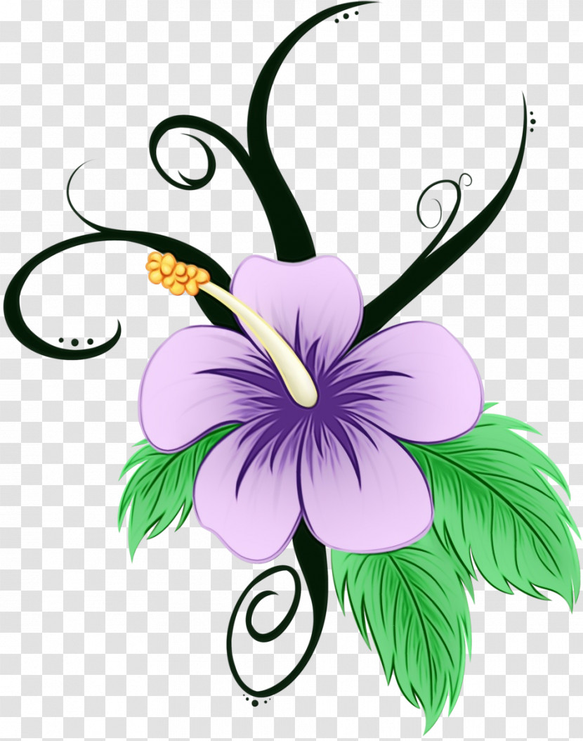 Flower Plant Hibiscus Petal Violet Transparent PNG