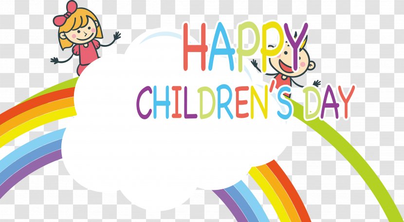 Children's Day Illustration - Silhouette - Cartoon Rainbow White Clouds LOGO Transparent PNG
