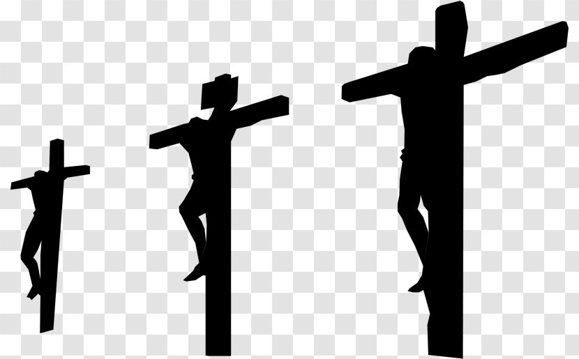 Crucifixion Of Jesus Christian Cross Christianity Clip Art - Black And White - Easter Transparent PNG