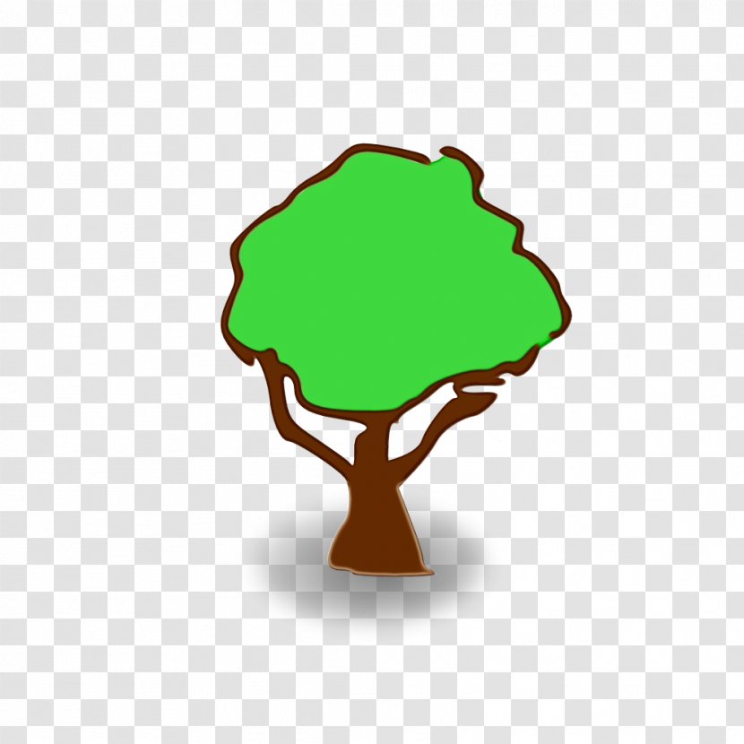 Green Tree Clip Art Plant Logo - Wet Ink Transparent PNG