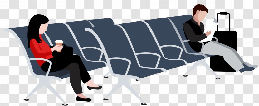 Euclidean Vector Airport Icon - Table - Cartoon Man Sitting In A Chair Waiting Transparent PNG