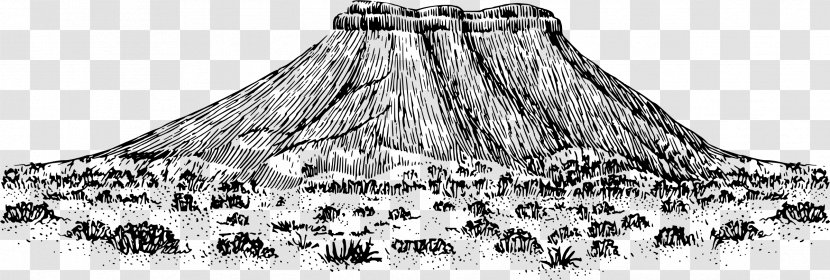 Table Mountain T-shirt Plateau Clip Art - Monochrome - Mountains Clipart Transparent PNG