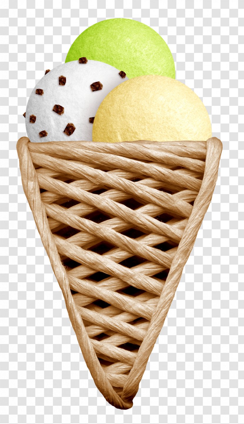Ice Cream Cones Basket Wicker Transparent PNG