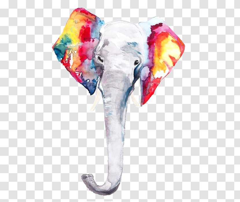T-shirt Watercolor Painting Elephants Drawing - And Mammoths Transparent PNG