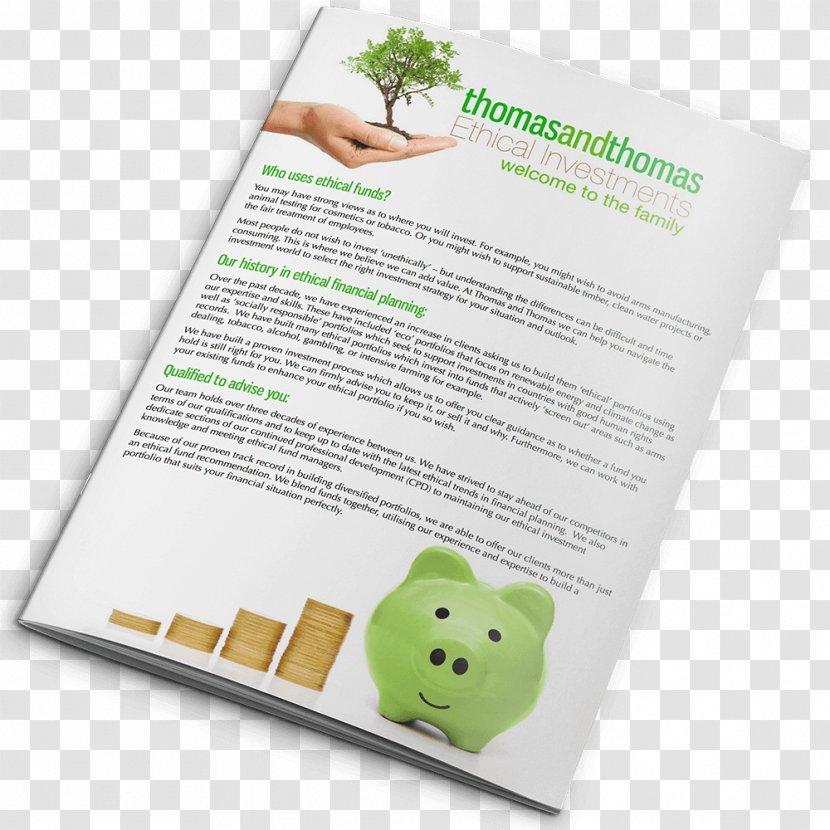 Finance Portfolio Investment Fund Service Socially Responsible Investing - Pamphlet Transparent PNG