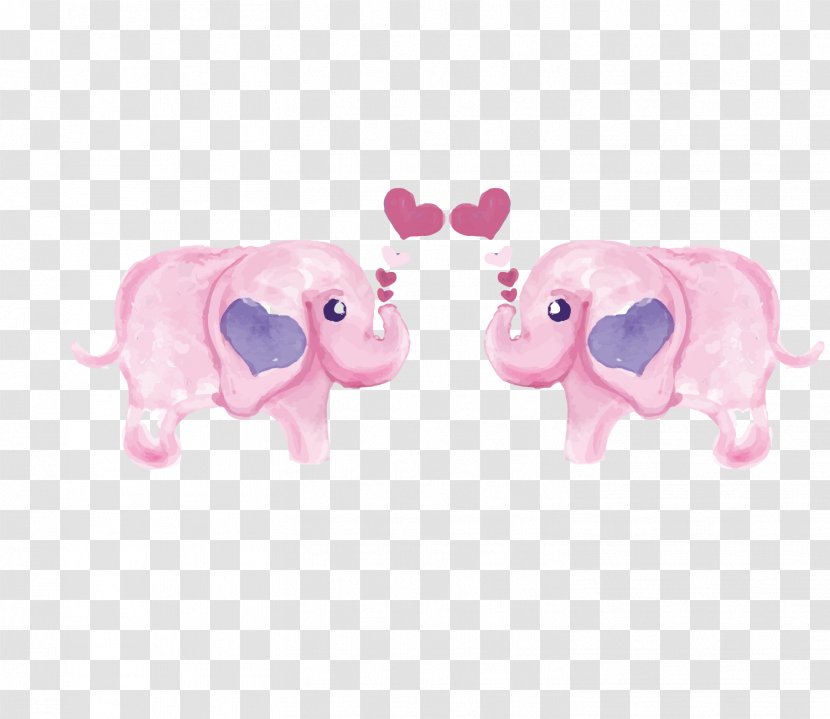 Pink Elephant - Pig Like Mammal - Vector Love Transparent PNG