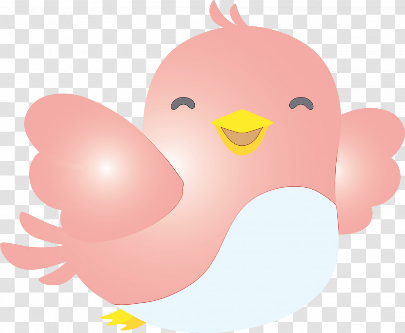 Pink Bird Cartoon Chicken Beak Transparent PNG