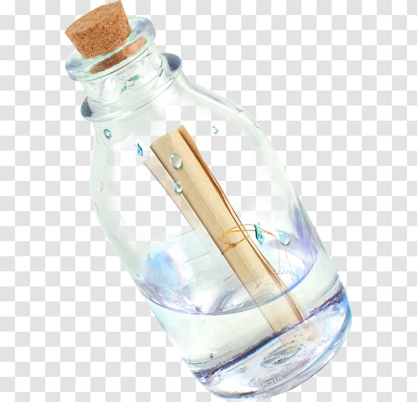 Paper Bottle Glass - Water - Letter Buckle Creative Drift Bottles Free Transparent PNG