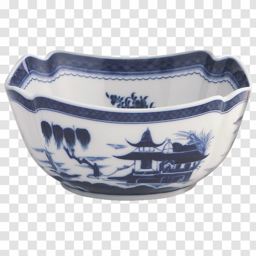 Mottahedeh & Company Bowl Tableware Blue Ceramic - Dinnerware Set - Silver Transparent PNG
