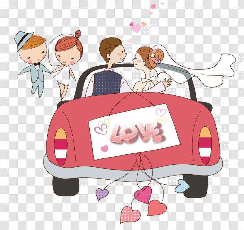 Wedding Invitation Photography Guestbook Bride - Art - Cartoon Car Transparent PNG