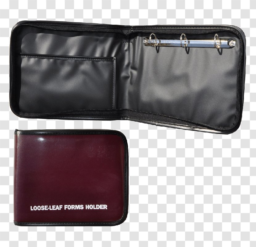 Wallet Loose Leaf Ring Binder Hardcover Leather - Bag Transparent PNG