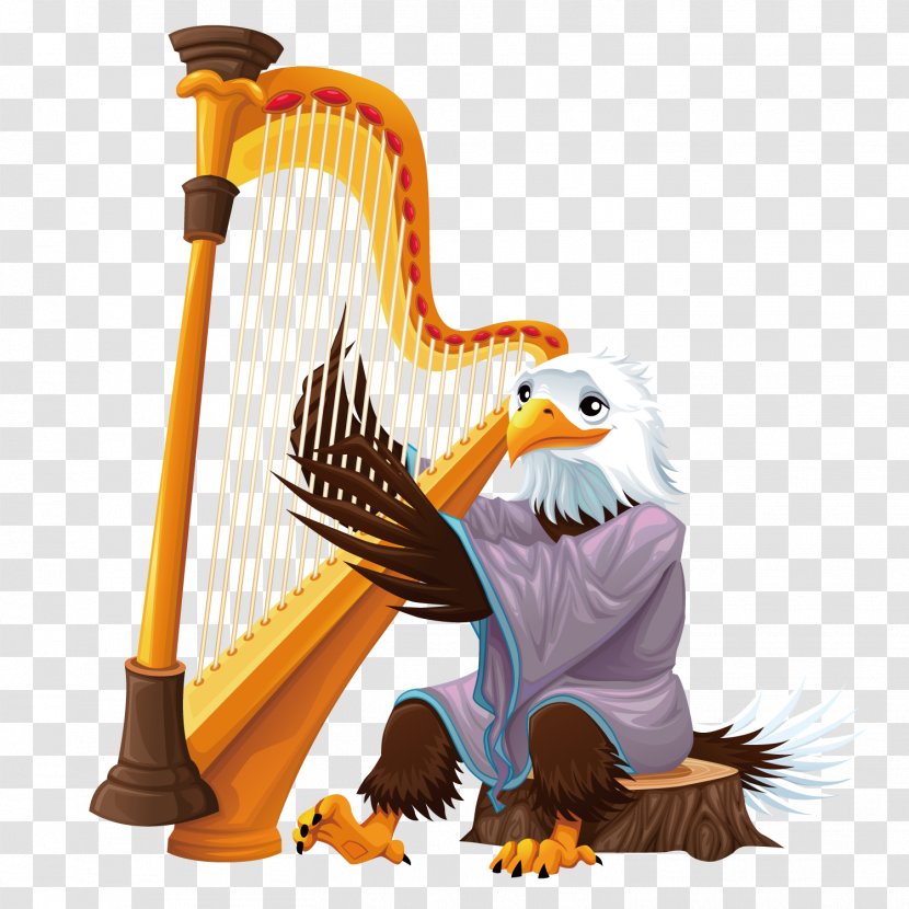 Musician Cartoon Stock Illustration - Cello - Vector Play Harp Transparent PNG