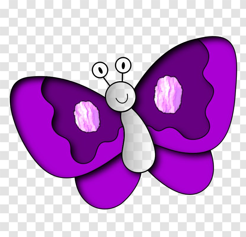 Butterfly Cartoon Purple Clip Art - Flower - Image Transparent PNG