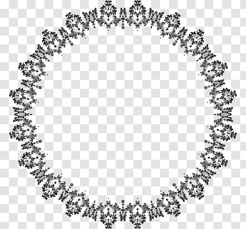 Black And White Ornament Decorative Arts Floral Design - Body Jewelry - Ornamental Transparent PNG