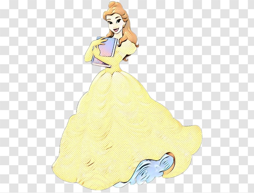 Yellow Gown Dress Cartoon Figurine - Barbie - Doll Transparent PNG