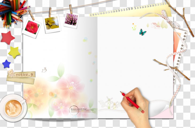 Download Paper Notebook Pencil Photography - Flower Transparent PNG