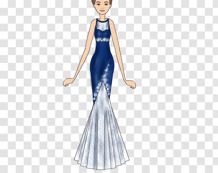 Gown Dress Shoulder Microsoft Azure Costume - Flower - Blue Evening Transparent PNG