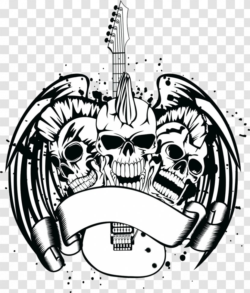 Guitar Royalty-free Skull Illustration - Flower - With Transparent PNG