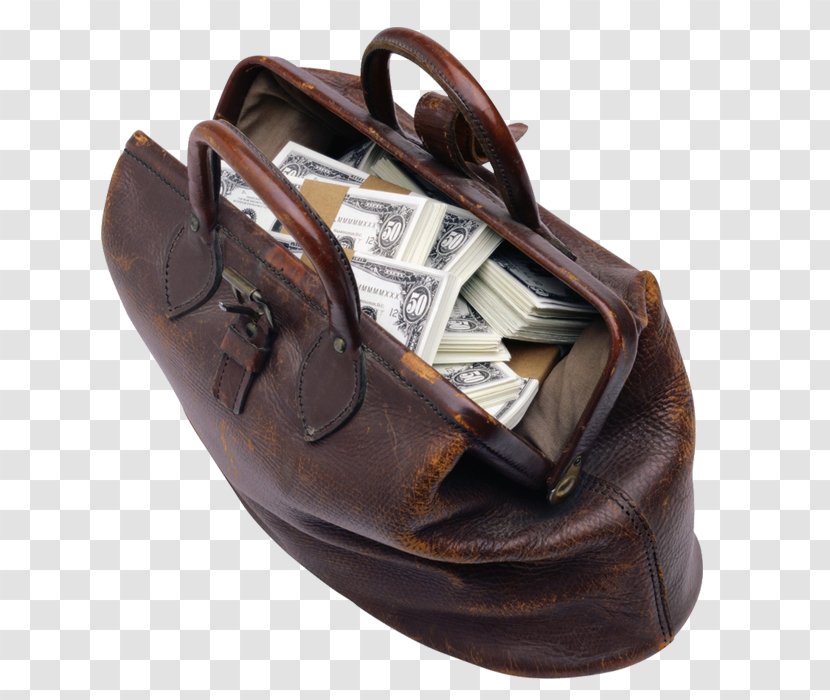 Money Funding Payment Investment Security - Cash - Leather Bag Full Of Transparent PNG