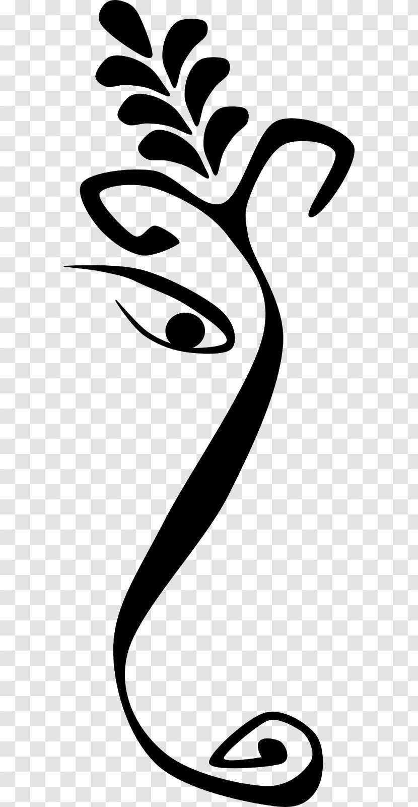 Ganesha Line Art Clip - Calligraphy - Ganpati Transparent PNG