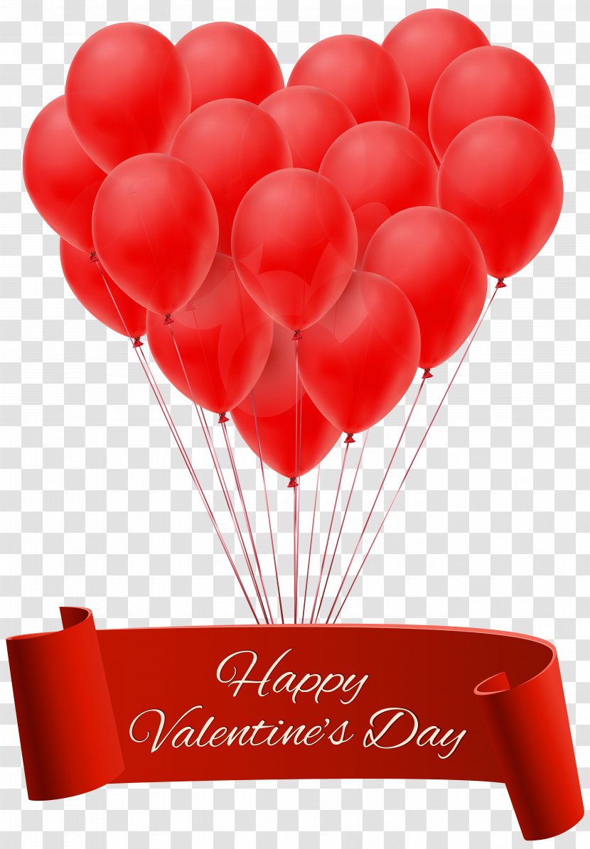Valentine's Day Heart Balloon Clip Art - Hot Air - Happy Banner With Balloons PNG Image Transparent PNG