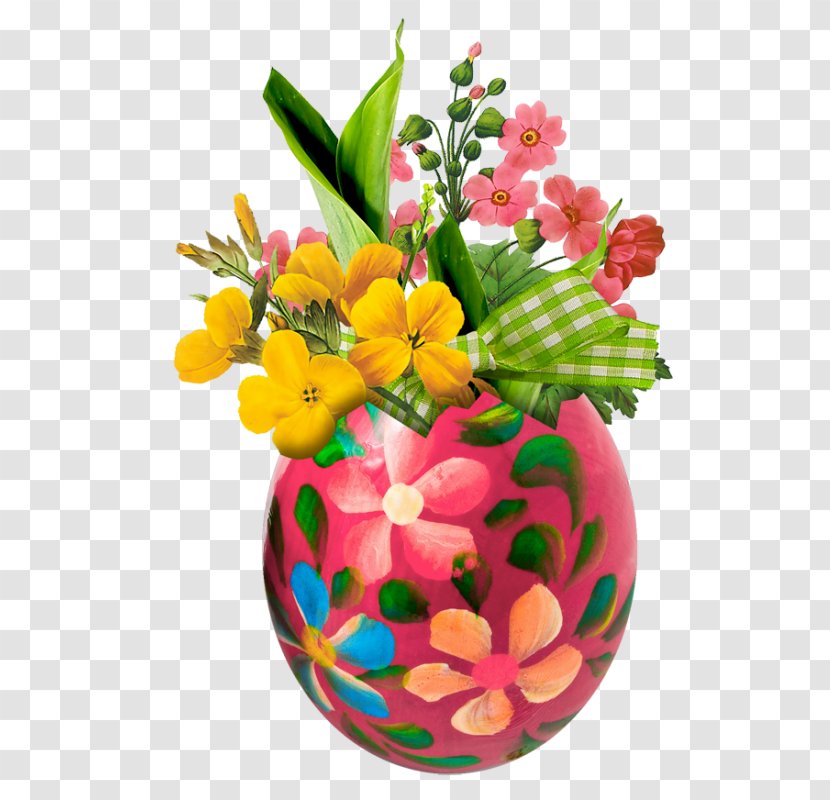 Easter Bunny Egg Basket Image - Flower Transparent PNG