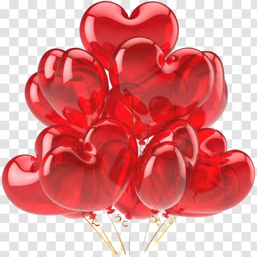 Balloon Heart Red Clip Art - Garden Roses - Multiple Transparent Material Transparent PNG