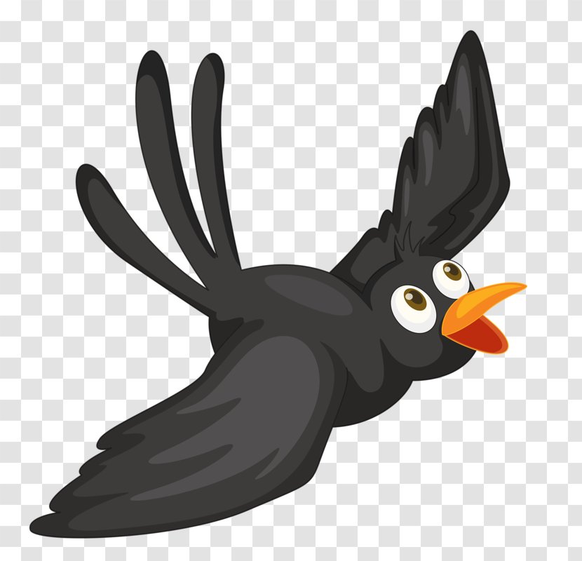 Bird Crows Cartoon Clip Art - Flightless - Black Crow Transparent PNG