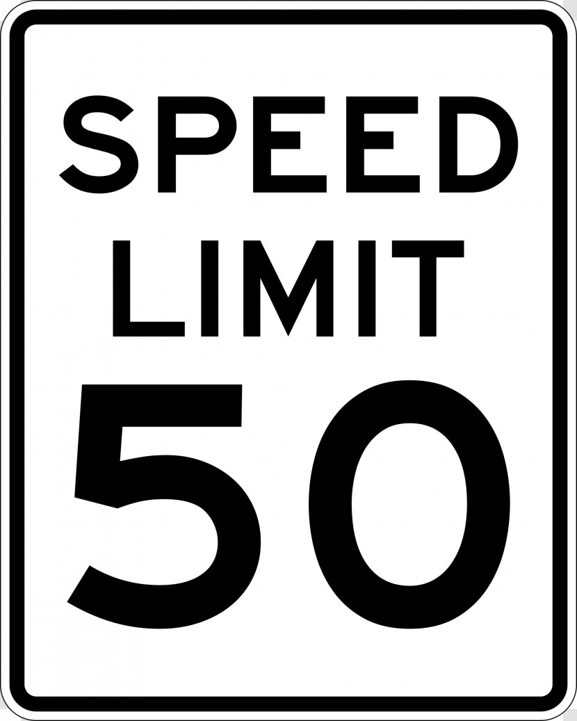 Speed Limit Traffic Sign United States Miles Per Hour - Area - Number Transparent PNG