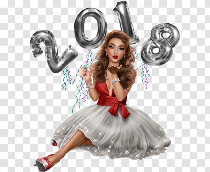 New Year's Eve Woman 0 - 2018 Transparent PNG