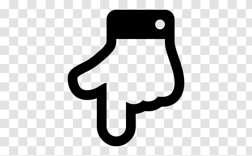 Index Finger Hand - Black And White - Ppt Icon Transparent PNG