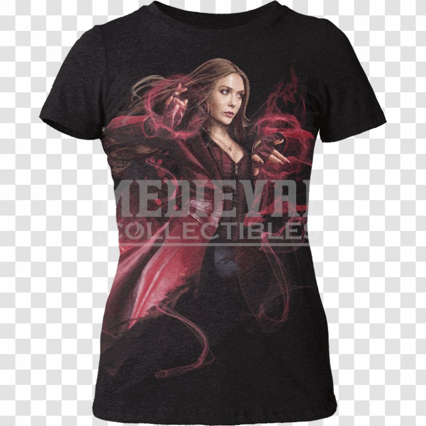 T-shirt Wanda Maximoff Black Widow Superhero Marvel Heroes 2016 - Costume Transparent PNG