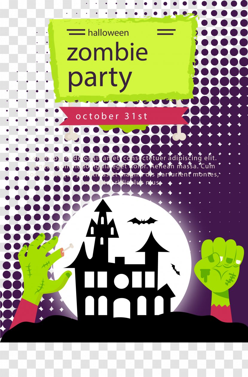 Poster Halloween Illustration - Text - Vector Transparent PNG