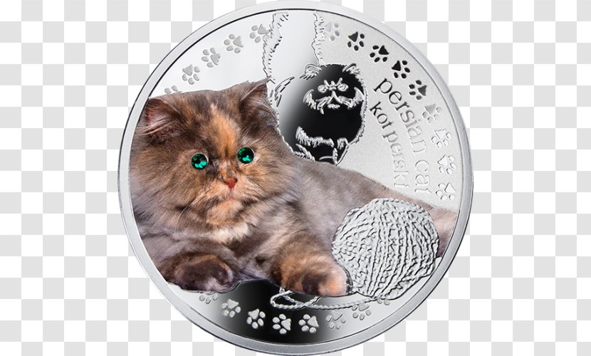 Persian Cat Silver Coin Numismatics - Mint Transparent PNG