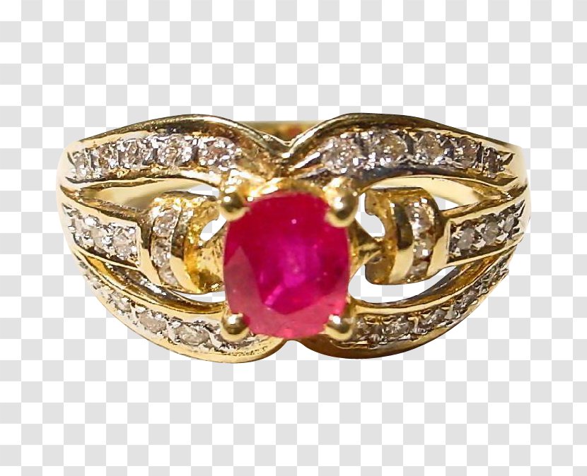 Ruby Ring Bracelet Colored Gold Diamond - Love Transparent PNG