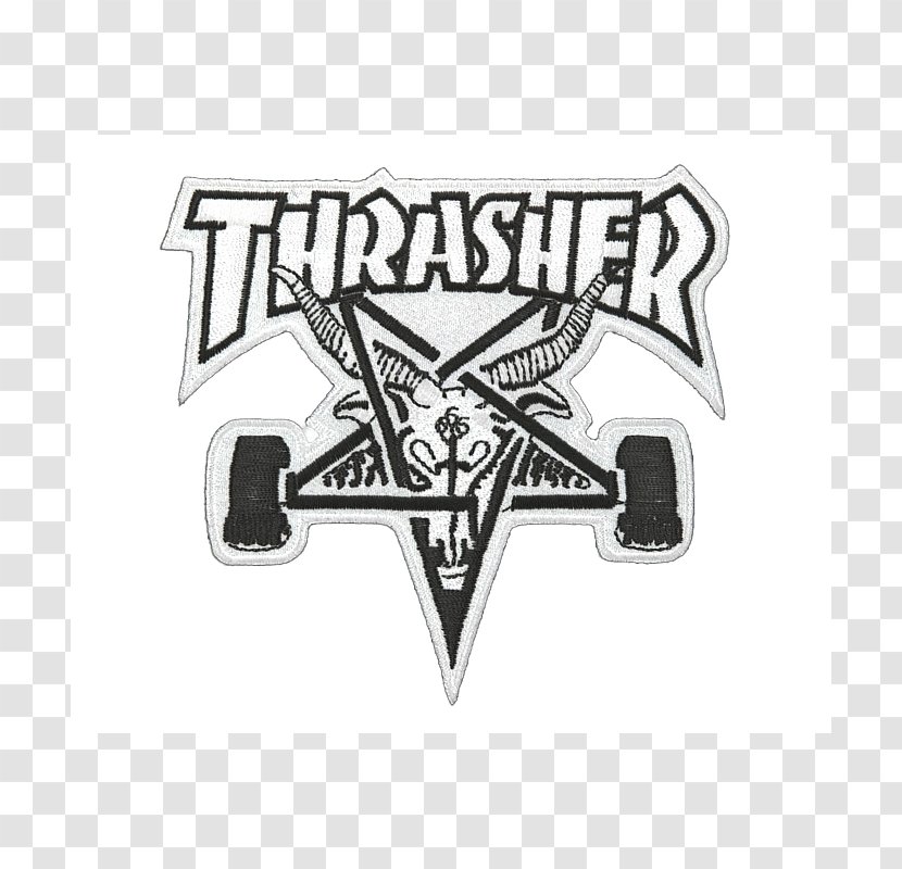 T-shirt Thrasher Iron-on Skateboard Embroidered Patch - King Of The Road Transparent PNG