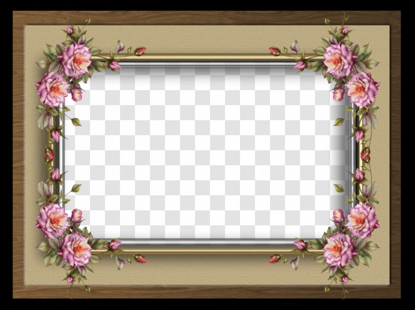 Picture Frames Paper Watercolor Painting - Pink - Flower Boarder Transparent PNG