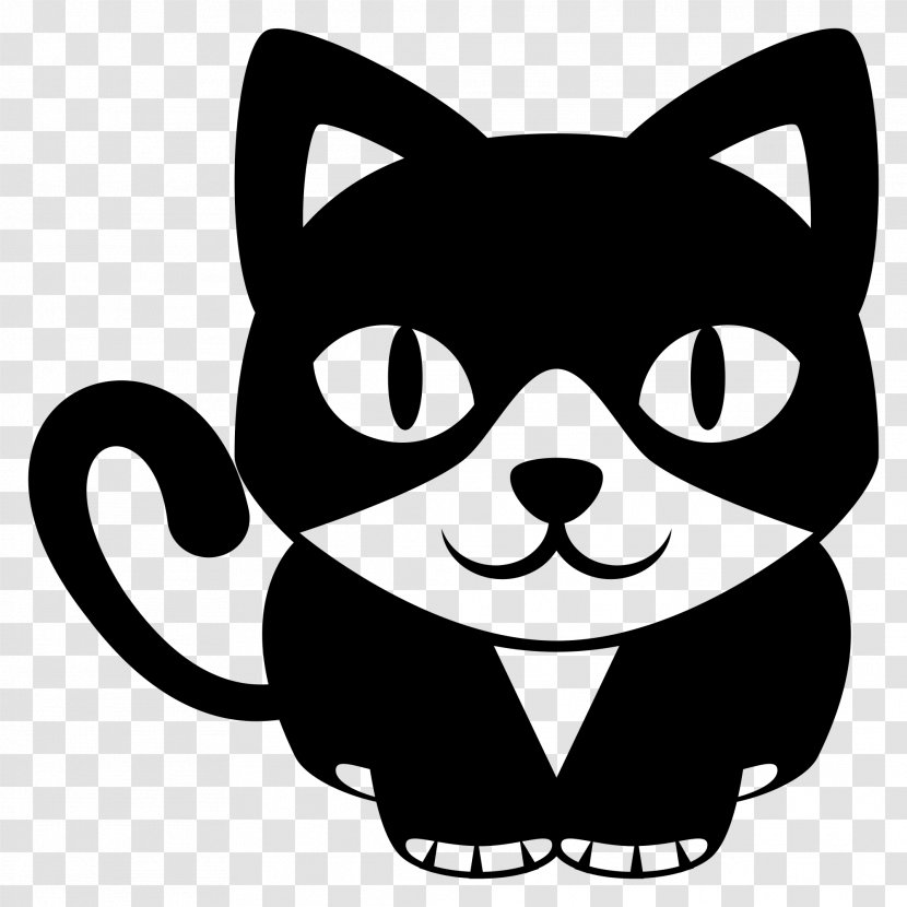 Kitten Emoji Bengal Cat Birman Siamese - Black Transparent PNG