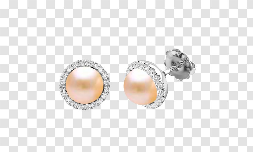 Pearl Earring Jewellery Diamond - Peach Transparent PNG
