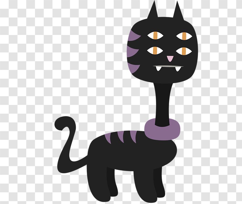 Black Cat Kitten Whiskers Clip Art - Like Mammal - Halloween Boundary Transparent PNG