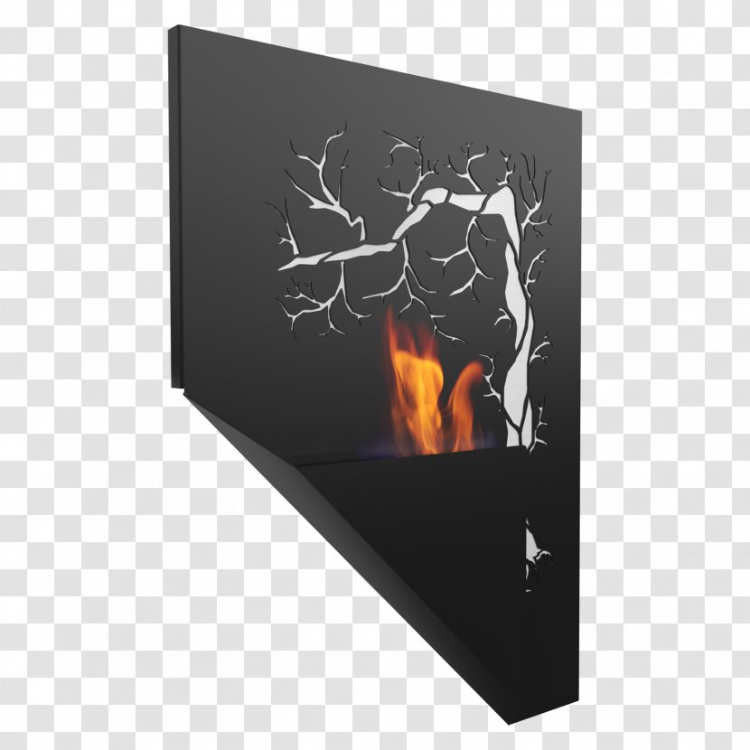 Fireplace Ethanol Fuel House Chimney - Silhouette - Fire Transparent PNG