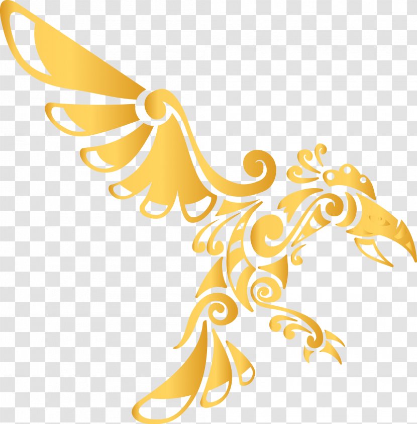 Golden Eagle Illustration - Yellow - Vector Hand Painted Transparent PNG