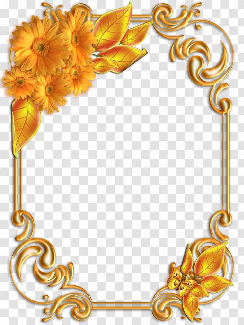 Gold Clip Art - Chrysanthemum - Frame Transparent PNG